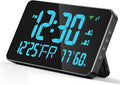 for Tuya WiFi Temperature Humidity Clock, Large LED Display with 4 Level Adjustable Brightness, Remote Monitoring via APP, Temperature Alarm, for Home Office Warehouse Greenhouse (Blue) by Unknown