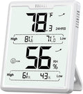 DOQAUS Digital Hygrometer Room Thermometer Indoor, Humidity Meter with Large LCD Display, Temperature Humidity Monitor with Max Min Records, White by DOQAUS