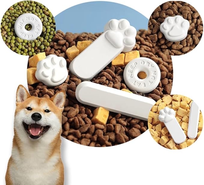 Eco-Friendly Pet Food Desiccant - 100% Natural Clay Dehumidifying Sticks, 3-Size Bundle for Large/Small Storage Bins, Odorless Moisture Traps (1 set of 4 discs in total) by Unknown