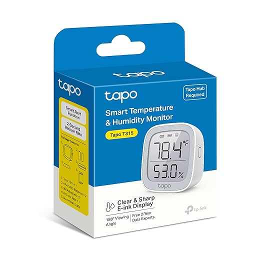 Tapo Smart Temperature and Humidity Monitor, 2.7" E-Ink Display, Swiss-Made Sensor, Real-Time Notification, Visual Graphics, Hub Required, White (T315) - Image 11