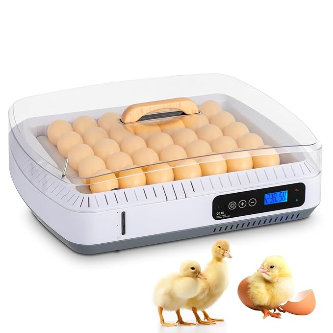 Winado 35 Chicken Incubator for Hatching Eggs, Egg Incubators w/Visual Water Level & Automatic Egg Turning & Temperature Humidity Control & Egg Candler by Winado