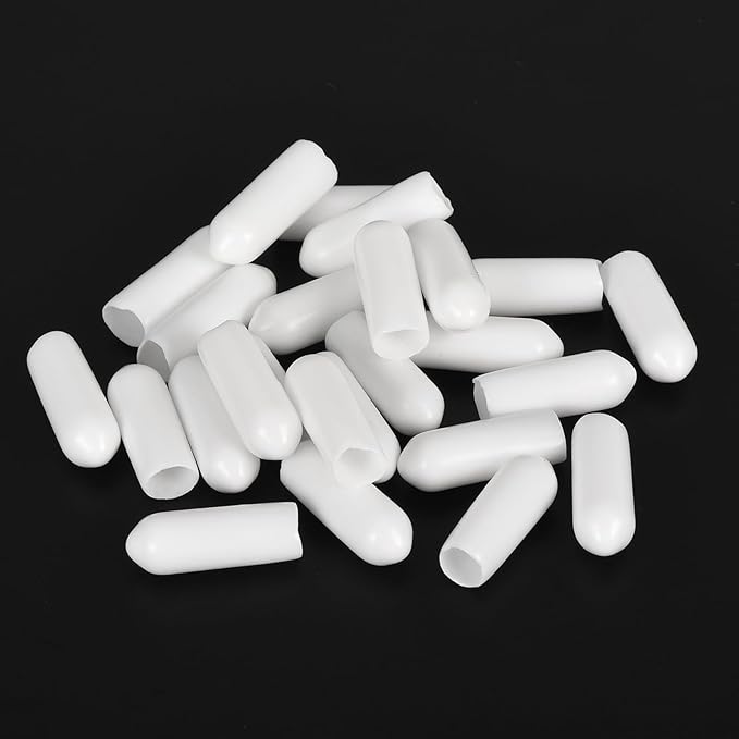 uxcell 20pcs Rubber End Caps 5mm ID Vinyl Round End Cap Cover Screw Thread Protectors White - Image 4