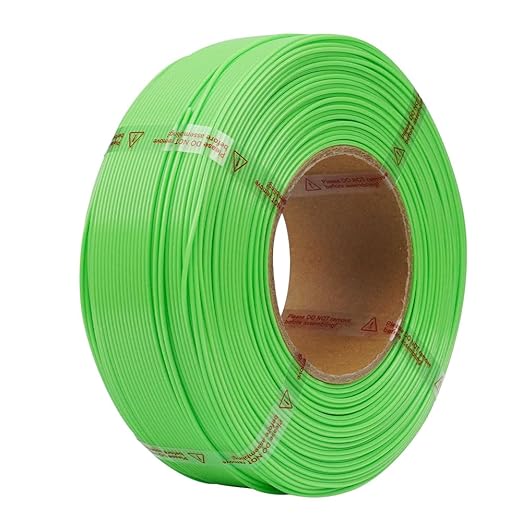 Inland V2 PLA PRO (PLA+) 3D Printer Filament Refill, 1.75mm Spooless Filament, Dimensional Accuracy +/- 0.03mm, 1KG (2.2lbs) Neon Green Refill for Inland Reusable Spools, Bambu Lab Compatible by INLAND