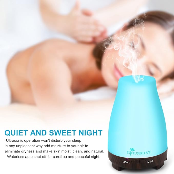 Diffuserlove Essential Oil Diffusers 200ML Remote Control Diffuser Mist Humidifiers BPA-Free Aromatherapy Diffuser (Black Base) - Image 5