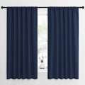 NICETOWN Blackout Curtains for Bedroom, Blackout Draperies, Home Decorations Thermal Insulated Solid Rod Pocket Blackout Drapes for Cafe (Navy, One Pair, 62 x 63-inch) by NICETOWN