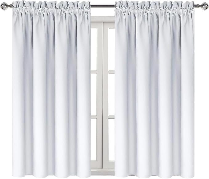DWCN White Room Darkening Blackout Curtains - Thermal Insulated Privacy Energy Saving Window Curtain Drapes 52 x 54 inch Length, Set of 2 Bedroom Living Room Curtains - Image 9