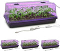 1020 Seed Tray with Grow Lights - 4-Pack 6.3" Extra High Humidity Dome & Heavy Duty Propagation Tray, 8-Pack Integrated 96 Full Spectrum LED with Timer/5 Dimmable Levels, Reusable Greenhouse Kit by RooTrimmer