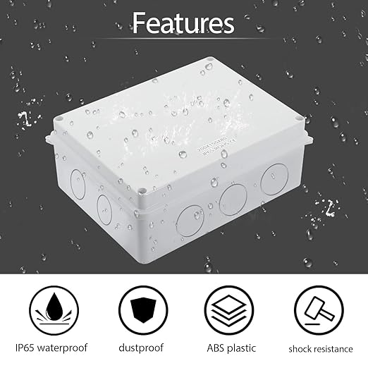 LeMotech Junction Box, Electrical Box IP65 Water Resistant Dustproof ABS Plastic Project Enclosure for Electronics White 7.9 x 6.1 x 3.1 inch - Image 5