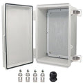 Waterproof Electrical Box, IP67 Junction Box Stainless Steel Latch Hinged Grey Cover Project Enclosure with Wall Bracket 11.1"x7.5"x5.5" by YETLEBOX