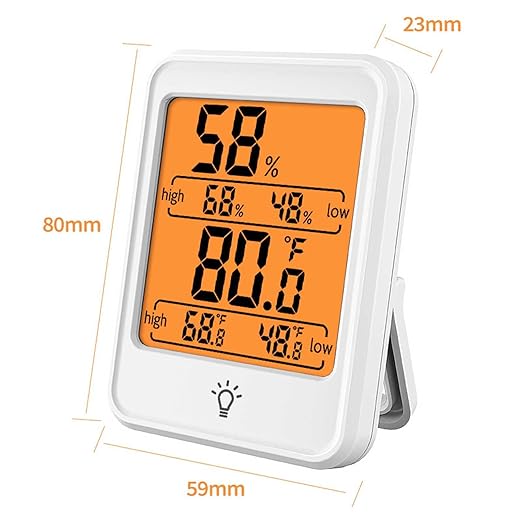 Digital Hygrometer Temperature Meter, Large Screen Battery Powered Indoor Thermometer Humidity Meter Low Power Consumption for Office for Home (White) - Image 2