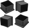 4 Pcs Square PVC Furniture Leg Caps (1-1/2" x 1-1/2"), Vinyl Flexible Chair Leg Floor Protectors for Patio Indoor Chair Table Bed, 38mm x 38mm by Bonsicoky