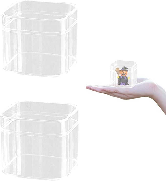 Small Acrylic Box Clear Display Box with Lid Jewelry Storage Organize Container Wedding Party Gift Boxes - Image 9