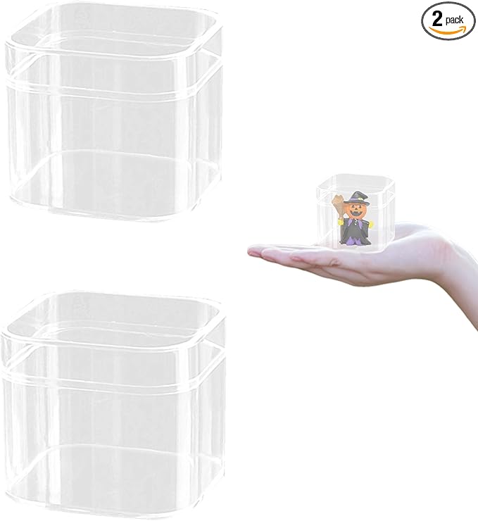 Small Acrylic Box Clear Display Box with Lid Jewelry Storage Organize Container Wedding Party Gift Boxes by KissYou