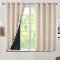 BGment Thermal Insulated 100% Blackout Curtains 45 Inch Length 2 Panels, Total Light Blocking Curtains for Bedroom, Grommet Window Drapes with Thick Black Liner, 52 Inch Wide Each Panel, Champagne by BGment