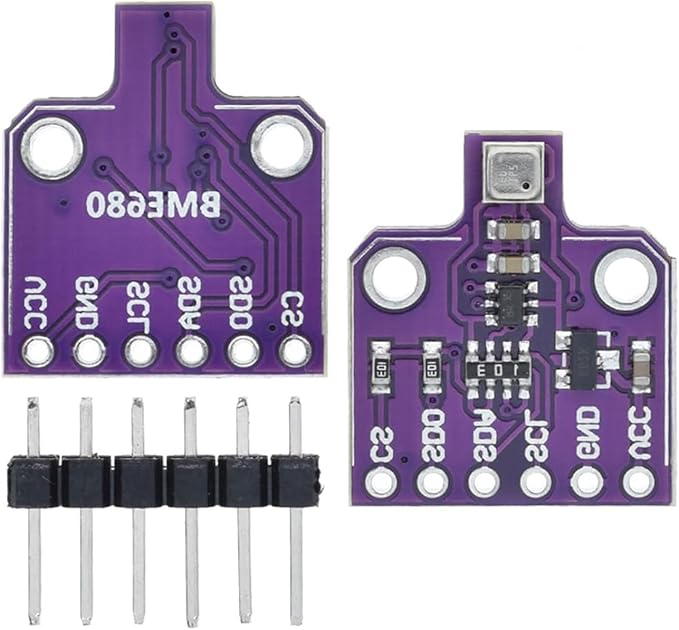 2 packs BME680 Digital 4-in-1 Environmental Sensor Module - Temperature/Humidity/Barometric Pressure/VOC Gas Monitoring via I2C/SPI, High Precision (±3%),5V DC - Image 2