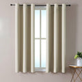 ChrisDowa Small Window Curtains 50 inches Long for Bedroom - Grommet Short Thermal Insulated Room Darkening Curtains for Kitchen (2 Panels, Beige, 29 x 50 Inch) by ChrisDowa