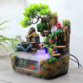 15" LED Desktop Fountain Waterfall Decor, Atomizing Desktop Humidifier w/LED Lights & Atomizer for Office Home Desk Decoration Gift Zen Meditation Resin Rockery Water Fountain Bonsai Bedroom Relax by kunghei