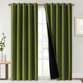 NICETOWN Full Shade Curtain Panels, Olive Green, 70 x 84 inch, Pair of Energy Smart & Noise Blocking Out Blackout Drapes for Dining Room Window, Thermal Insulated Guest Room Lined Window Dressing by NICETOWN