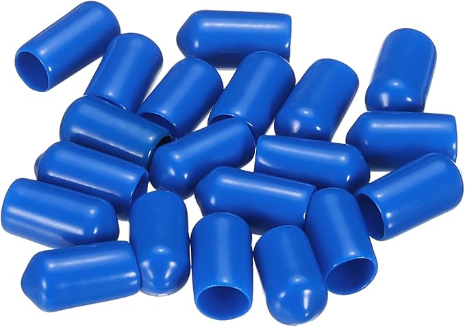 uxcell 20pcs Rubber End Caps 7.5mm ID Vinyl PVC Round Tube Bolt Cap Cover Screw Thread Protectors Blue - Image 4