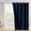 NICETOWN 100% Blackout Cold Blocking Patio Sliding Door Curtain, Wide Lined Drape, Keep Warm Drapery, Sliding Glass Door Panel for Night Shift（Navy Blue, 1 Panel, 62 inches Wide x 84 inches Long by NICETOWN