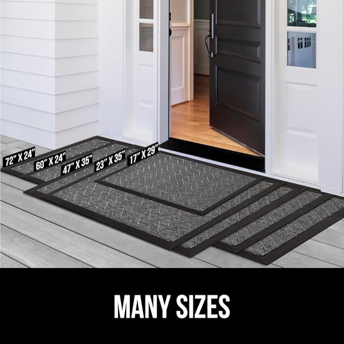 GORILLA GRIP 100% Waterproof All-Season WeatherMax Doormat 35x23, US Designed Natural Rubber, Stain and Fade Resistant, Low Profile Indoor Outdoor Door Mats, Easy Clean Patio Mat, Burgundy Leaves - Image 8