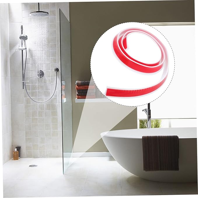 Angoily 1pc Silicone Water Retaining Strip for Bathroom and Kitchen Self-adhesive Desktop Splash Guard Barrier for Shower and Sink and Easy to Install - Image 9