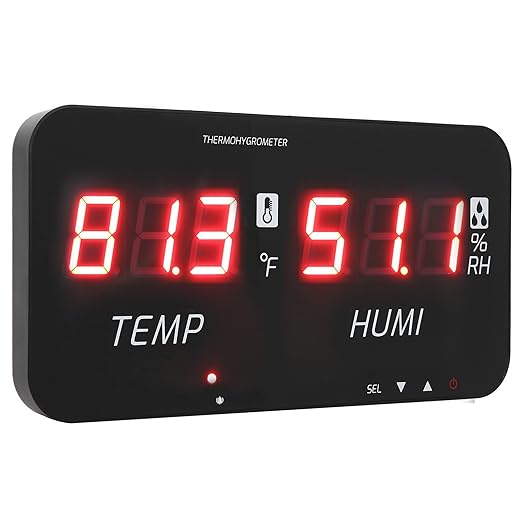 EVTSCAN 12 Inch Large Display Indoor Digital Hygrometer Thermometer, with Alarm Function, 2 Seconds Refresh High Accuracy Temperature Humidity Meter, for Home, Office, Greenhouse - Image 8