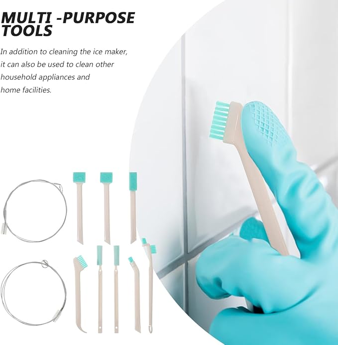 Ice Maker Cleaning Brush Kit - 10 Pack Pipe & Crevice Cleaner Tools for Countertop Machines, Drain Tubes. Flexible Nylon Set Compatible with Opal, Refrigerator & Humidifiers - Image 3