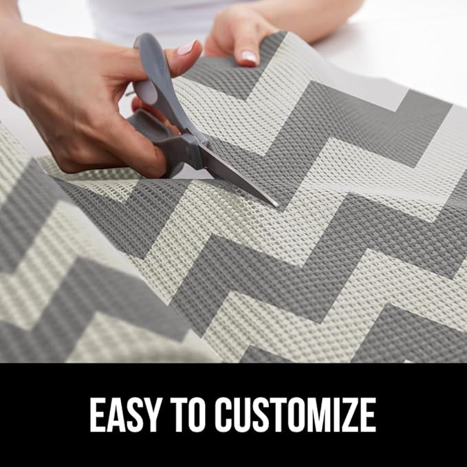 GORILLA GRIP powerGRIP Drawer Shelf and Cabinet Liner, Thick Strong Hold, Non-Adhesive Liners Protect Kitchen Cabinets and Cupboard, Bathroom Drawers, Easy Install, Breathable Mat, 17.5"x30', Chevron - Image 6