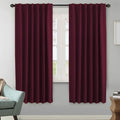 H.VERSAILTEX Christmas Blackout Curtains Thermal Insulated Window Treatment Panels Blackout Drapes for Living Room Back Tab/Rod Pocket Bedroom Draperies, 52 x 72 Inch, Burgundy, 2 Panels by HVERSAILTEX