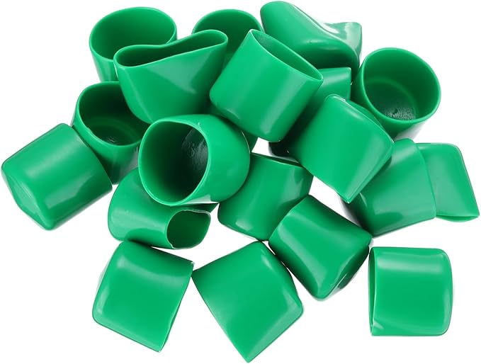 uxcell 20pcs Rubber End Caps 35mm(1 3/8") ID Vinyl PVC Round Tube Bolt Cap Cover Screw Thread Protectors Dark Green - Image 4