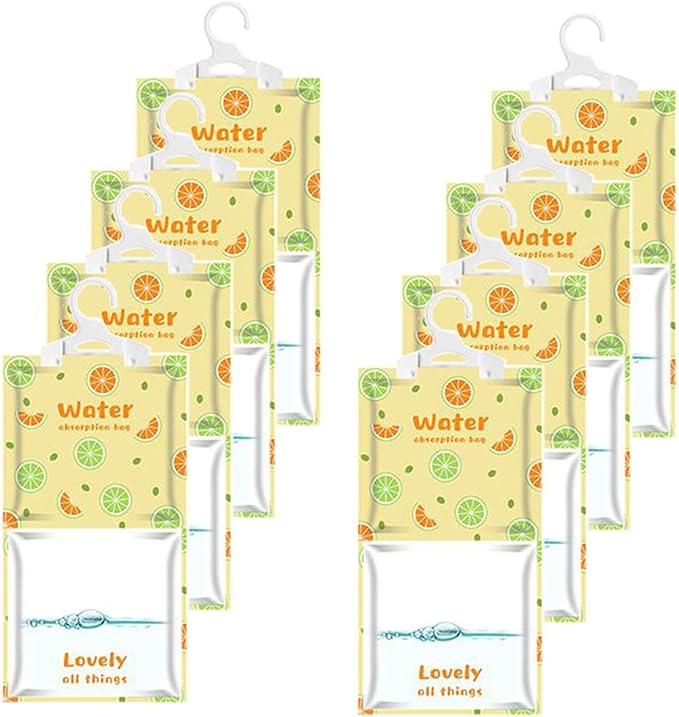 Moisture Absorbers Packets, 8 Pack - Eliminates Musty Odors for Fresher, Cleaner Air, Humidity Packs, Dessicant Packets, Hanging Closet Dehumidifier Bags（orange） by AOPANDAmakelifeefficient