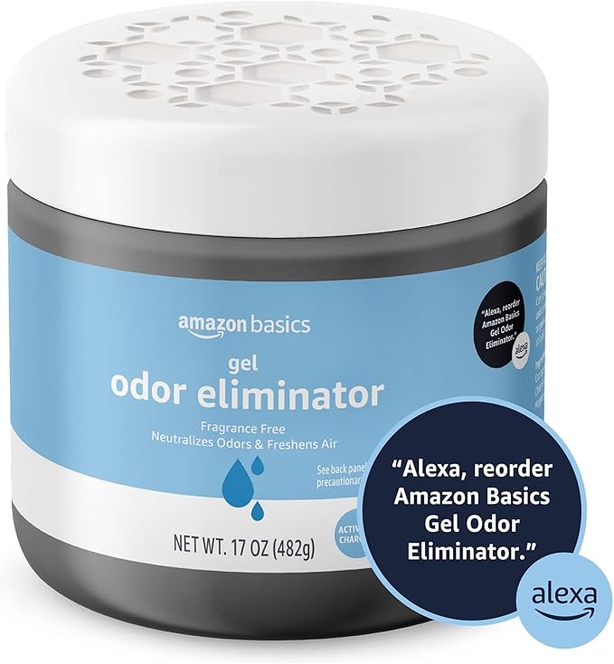 Amazon Basics Gel Odor Eliminator, Activated Charcoal, Fragrance Free, 17 Oz, Pack of 6 - Image 6