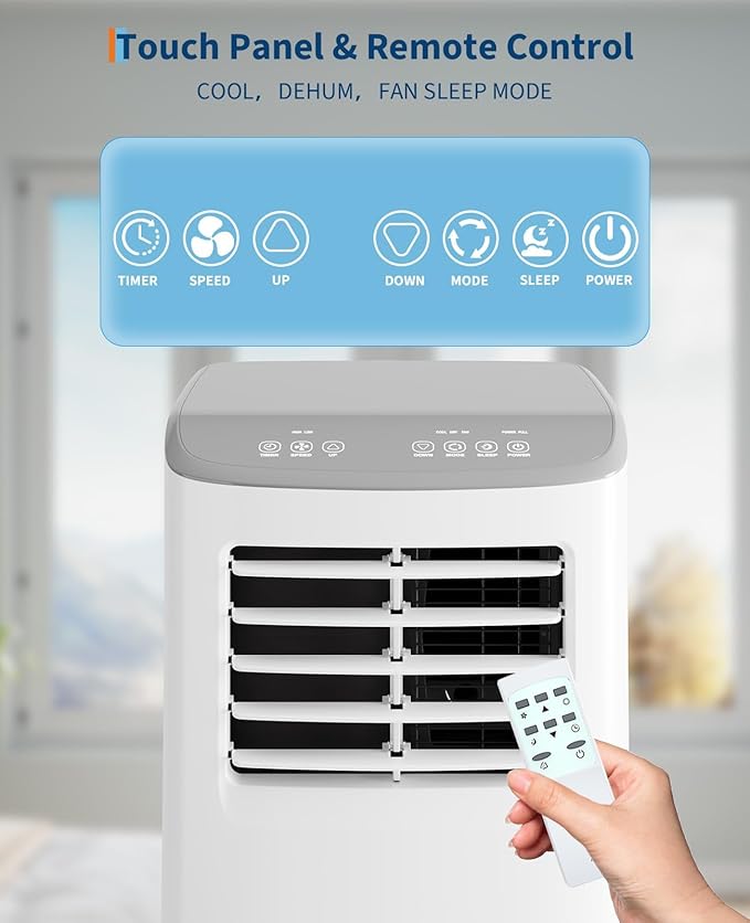 GarveeHome Portable Air Conditioner, Quiet 8000 BTU AC with Remote, Ventless Design & Auto Evaporation, for Bedroom & Office, Mini Room Air Conditioner. - Image 6