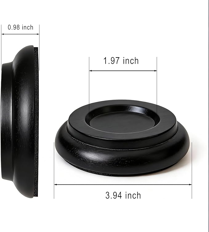 4 Pcs Solid Wood Upright Piano Caster Cups, Non-Slip & Anti-Noise for Floor Protectors Black - Image 2