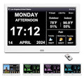 2025 New Digital Clock with Temperature/Humidity & Weather Forecast, Auto Time Sync Large Display, Custom Alarms & Medication Reminders, Ideal for Elderly (White, 10.1inch) by FEYBYLA