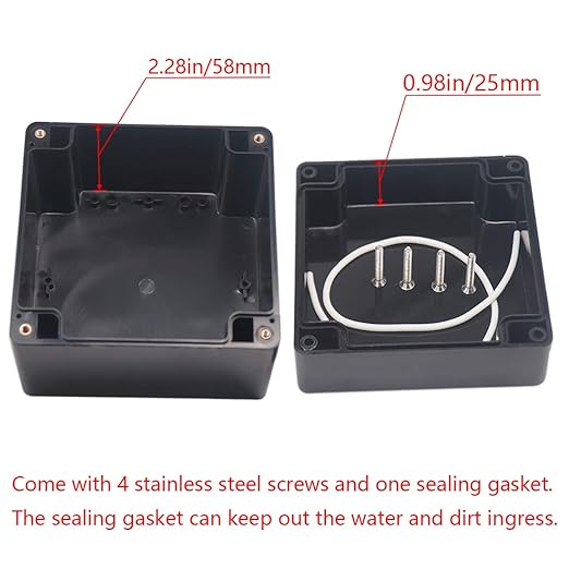 Junction box, Raculety Electrical Project Case Power Junction Box, Project Box Black (4.72"x4.72"x3.54") - Image 4