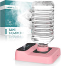Portable Humidifiers for Travel, Small Mini Humidifier with Auto Shut-Off, Nightlight and Storage Bag for Hotel, Bedroom or Office, Plant Humidifier Indoor, Pink by HOMDIS