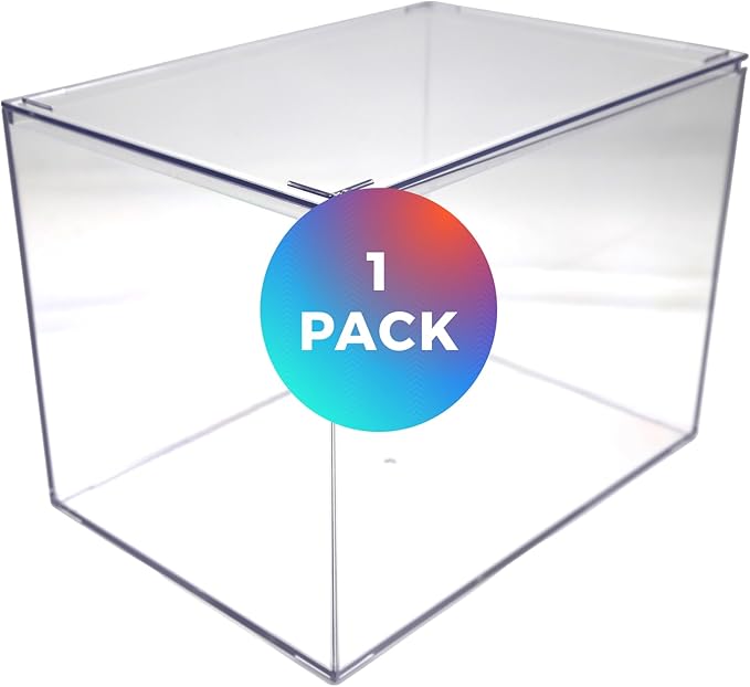 1 Clear Acrylic Box with Lid, 12.5"L x 8.5"W x 8.5"H, Made in USA, Clear Display Case for Sports Memorabilia, Diorama Box or Plastic Box for Collectibles - Image 2