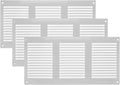 Vent Systems 12" x 6" Inch (Overall) Scratch Resistant White Metal Vent Cover - 3 Pack - Louvered Duct Grille with Built-in Mesh Screen - Wall or Ceiling HVAC Ventilation Register for Indoor & Outdoor by VentSystems