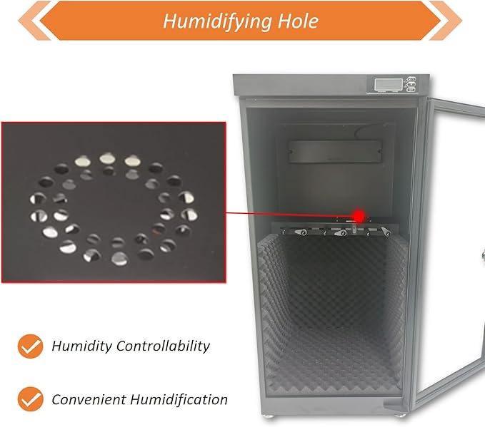 INTBUYING Musical Instrument Storage Dry Cabinet Electronic Dehumidifier Cabinet 35-60% RH Dual Humidity Control 110V Digital Display Lockable for Bass Violin Guitar Viola Erhu Pipa - Image 7