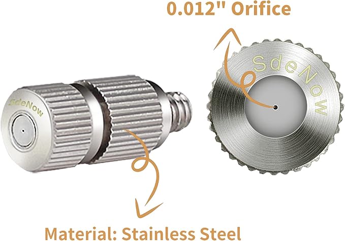 High Pressure Outdoor Anti-drip Fogging Spray Head Outdoor Cooling Misting System Nozzle, UNC 10/24 Stainless Steel Misting Nozzles 0.012" Orifice (0.3mm), Silver Tone,15 Pcs - Image 5