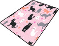 Floor Covering, Cartoon Cat with Love Heart, Floral Printing, Washable Area Rugs, Fade Resistant, Flame Resistant, Quick Dry, Stain Resistant, Waterproof Floor Carpet for Living Room, 78 x 120 Inch by Snarena