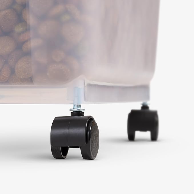 IRIS USA Dog Food Storage Container 58 lbs, Attachable Wheels, & Included Scoop, for Dog Cat Birds and other Pets, Food Storage Bin, Keep Fresh, Easy Mobility, BPA Free - Made in the USA, Dark Gray - Image 7