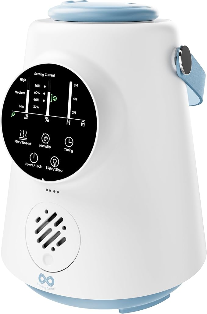Everlasting Comfort 2.5L Top Fill Humidifier – Upgraded Easy to Clean 20HR Runtime Cool Mist Air Moisturizer for Bedroom, Home, Nursery & Large Room, Whisper-Quiet Soothing Hydration for Baby & Kids by EverlastingComfort
