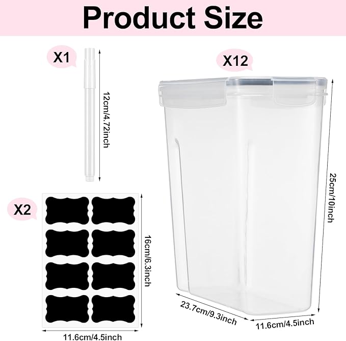 12 Pcs Large Filament Storage Box with Lids 3D Printer Dryer Clear Box Portable Storage with Label for 3D Printing Filaments Sealing and Protection 9.76 * 9.64 * 4.5inch - Image 3