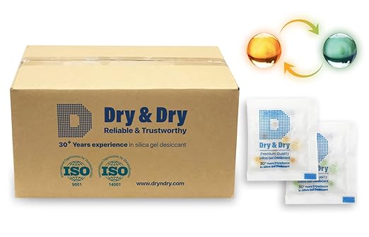 Dry & Dry 3 Gram [6000 Packets] Premium Orange Indicating Silica Gel Packets Desiccants - Food Safe Silica Packets Silica Gel Silica Gel Packets by DryDry