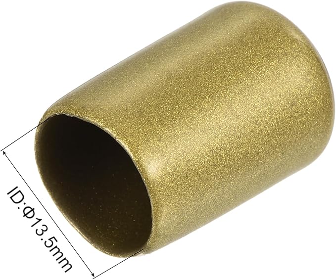 uxcell 20pcs Rubber End Caps 13.5mm ID Vinyl Round Tube Bolt Cap Cover Thread Protectors Gold - Image 3