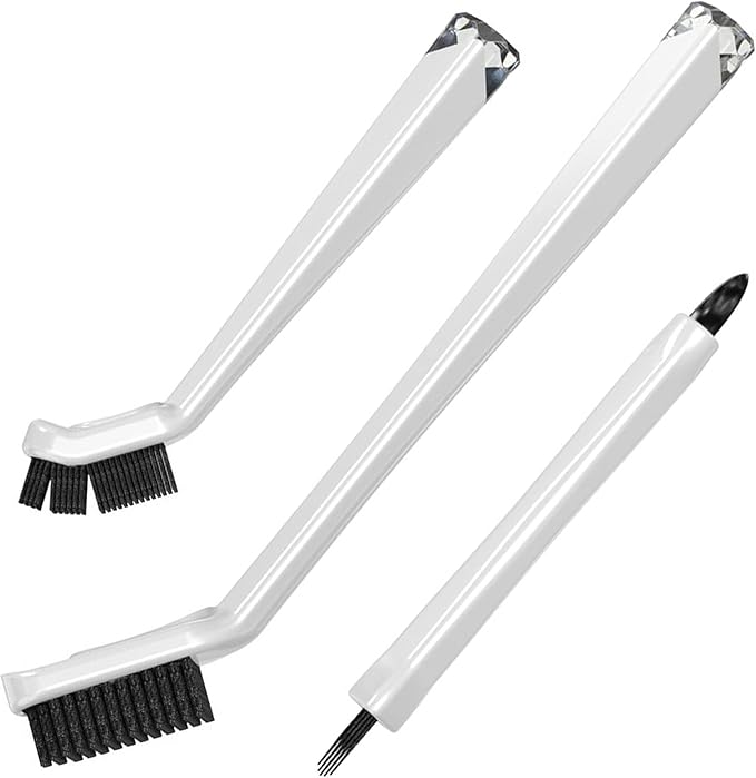 Grout Cleaning Brushes Set (3 Pcs) Deep Cleaner Multi-Purpose Stiff Bristle Brush, Cleaning Toothbrush for Cleaning Corners, Spaces, Tile, Shower, Window & Door Track, Floor, Juicers and Tight Spaces by TheCrownChoice