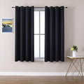 ChrisDowa Grommet Blackout Curtains for Bedroom and Living Room - 2 Panels Set Thermal Insulated Room Darkening Curtains (Black, 52 x 45 Inch) by ChrisDowa